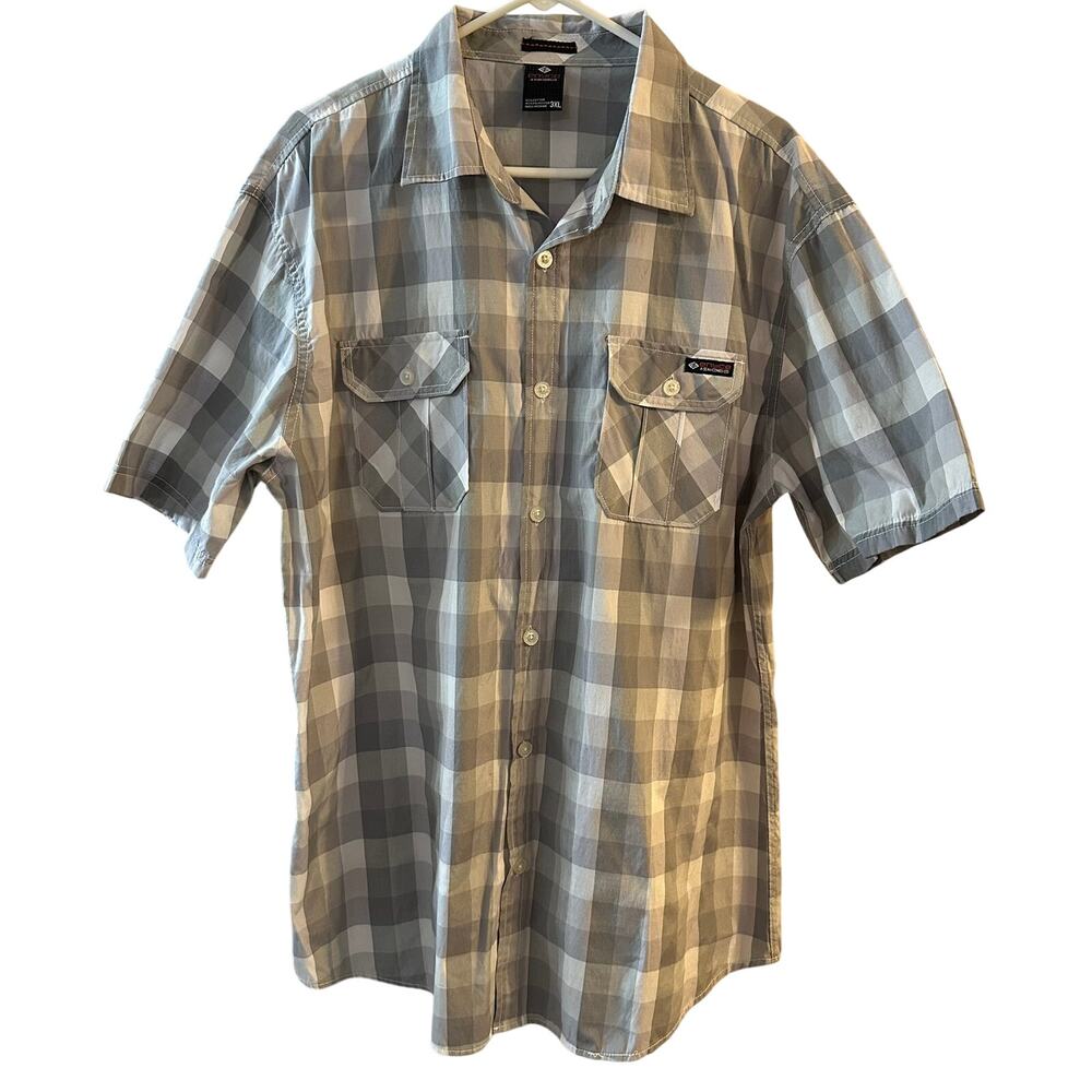 Enyce Men's Gray Grey White Short Sleeve Button Up Hip-Hop Y2K-Inspired 3XL‎